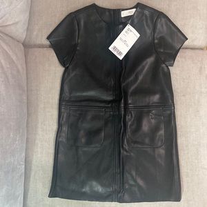 NWT mango girls faux leather dress size 6